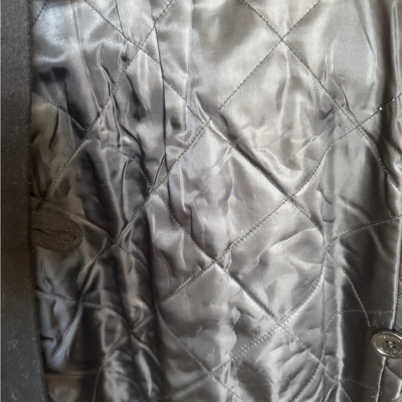 Y2K ESPRIT Wool Coat Black Peacoat for Women Vintage Black Jacket Sz L - Picture 4 of 11